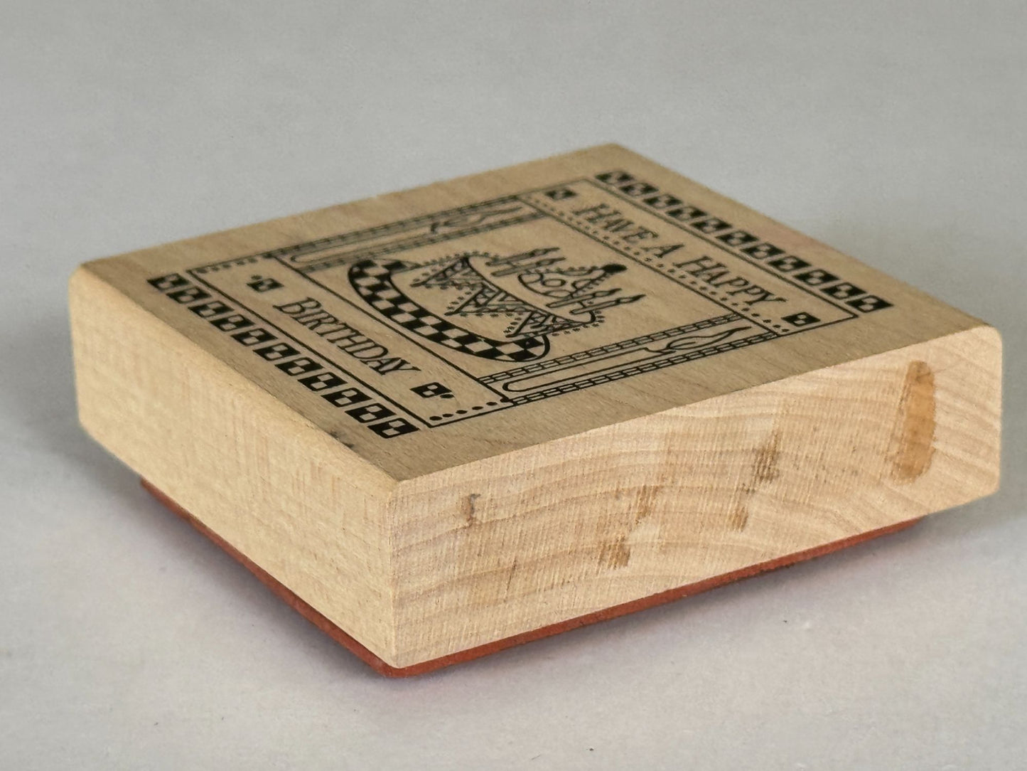 Paper Parachute Rubber Stamp Have a Happy Birthday Cake Candle Square Cardmaking