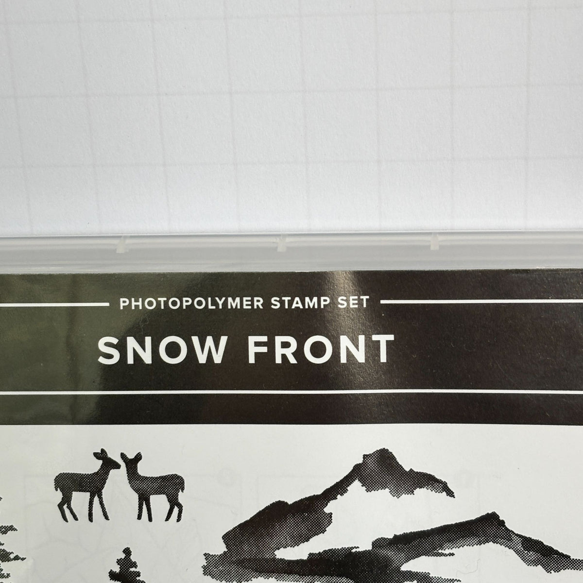 Stampin Up Photopolymer Stamp Set Snow Front Layered Landscape Winter Trees Mountains Deer Cabin
