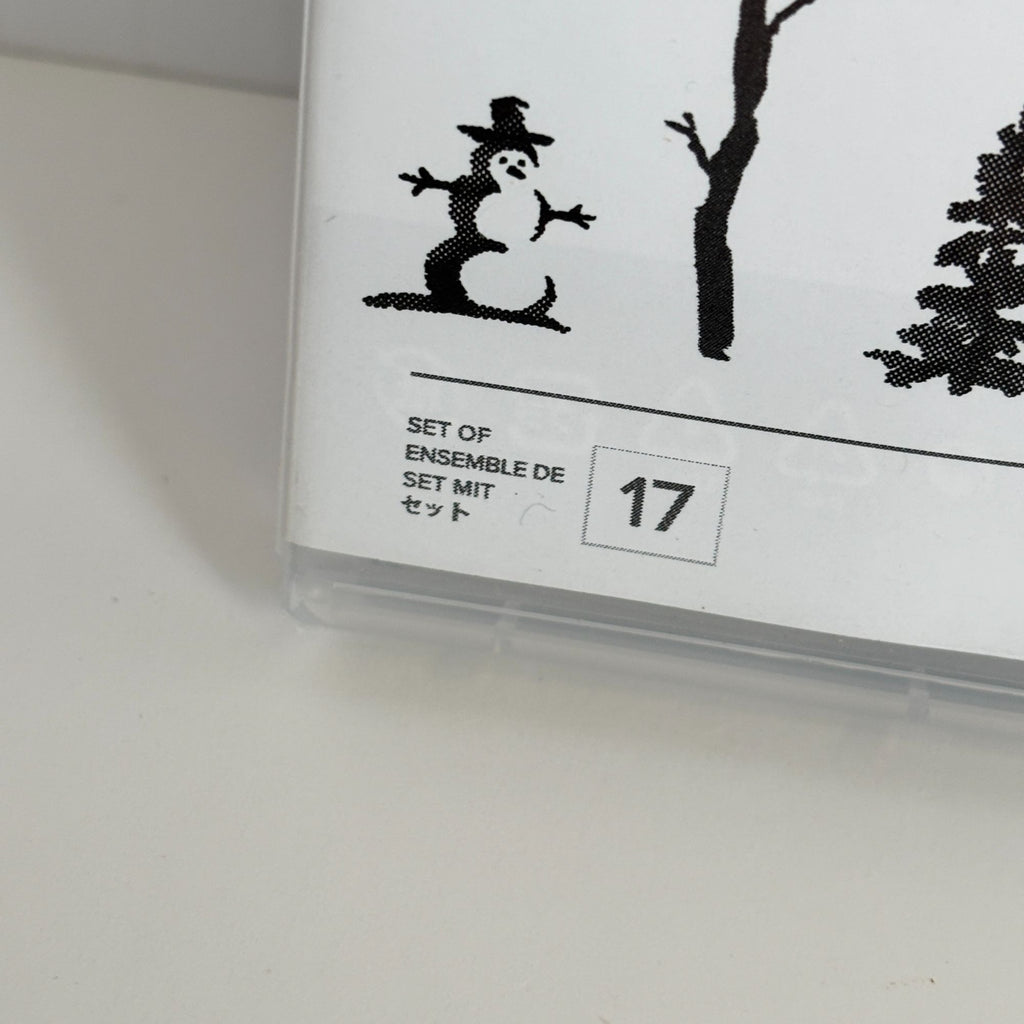Stampin Up Photopolymer Stamp Set Snow Front Layered Landscape Winter Trees Mountains Deer Cabin
