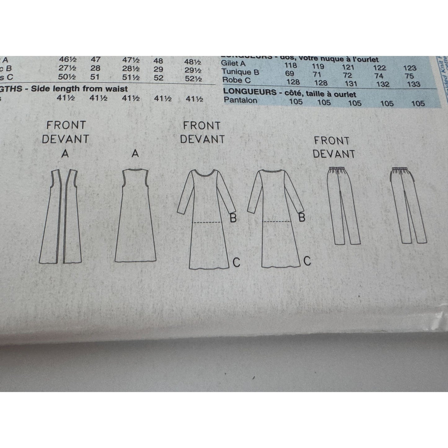 Butterick See and Sew Sewing Pattern B4270 Vest Tunic Dress Pants L XL 16-22 UC