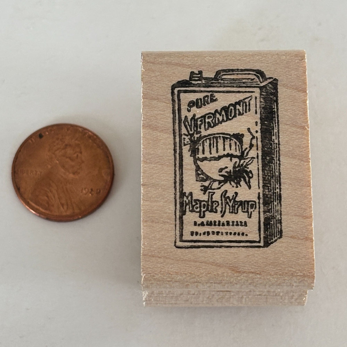 Seaside Stampin Ink Rubber Stamp Pure Vermont Maple Syrup Breakfast Kitchen Farmhouse Cardmaking