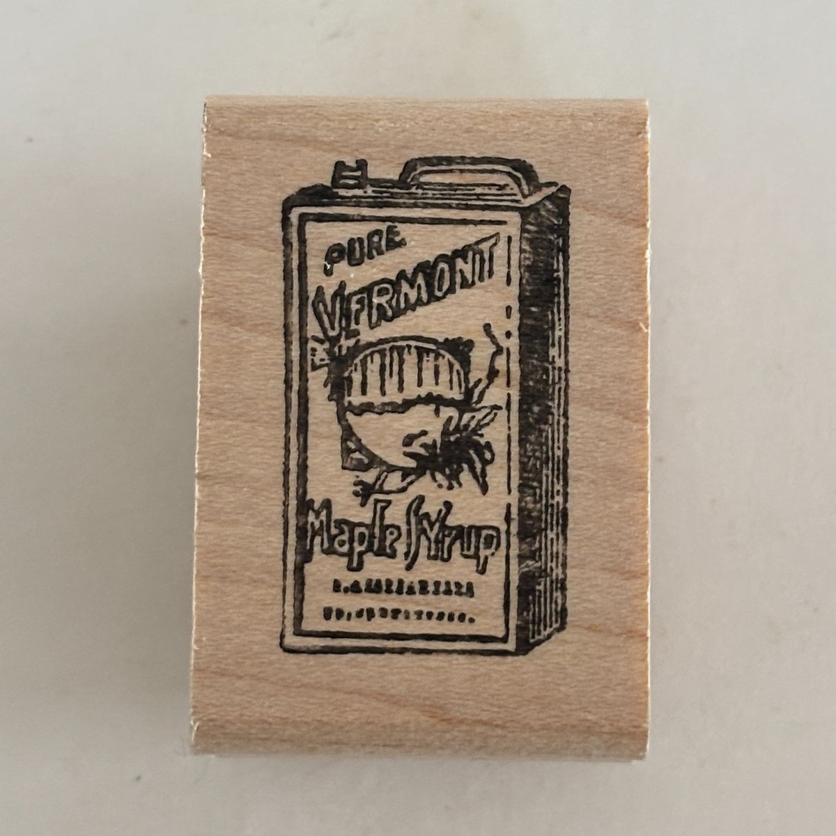 Seaside Stampin Ink Rubber Stamp Pure Vermont Maple Syrup Breakfast Kitchen Farmhouse Cardmaking