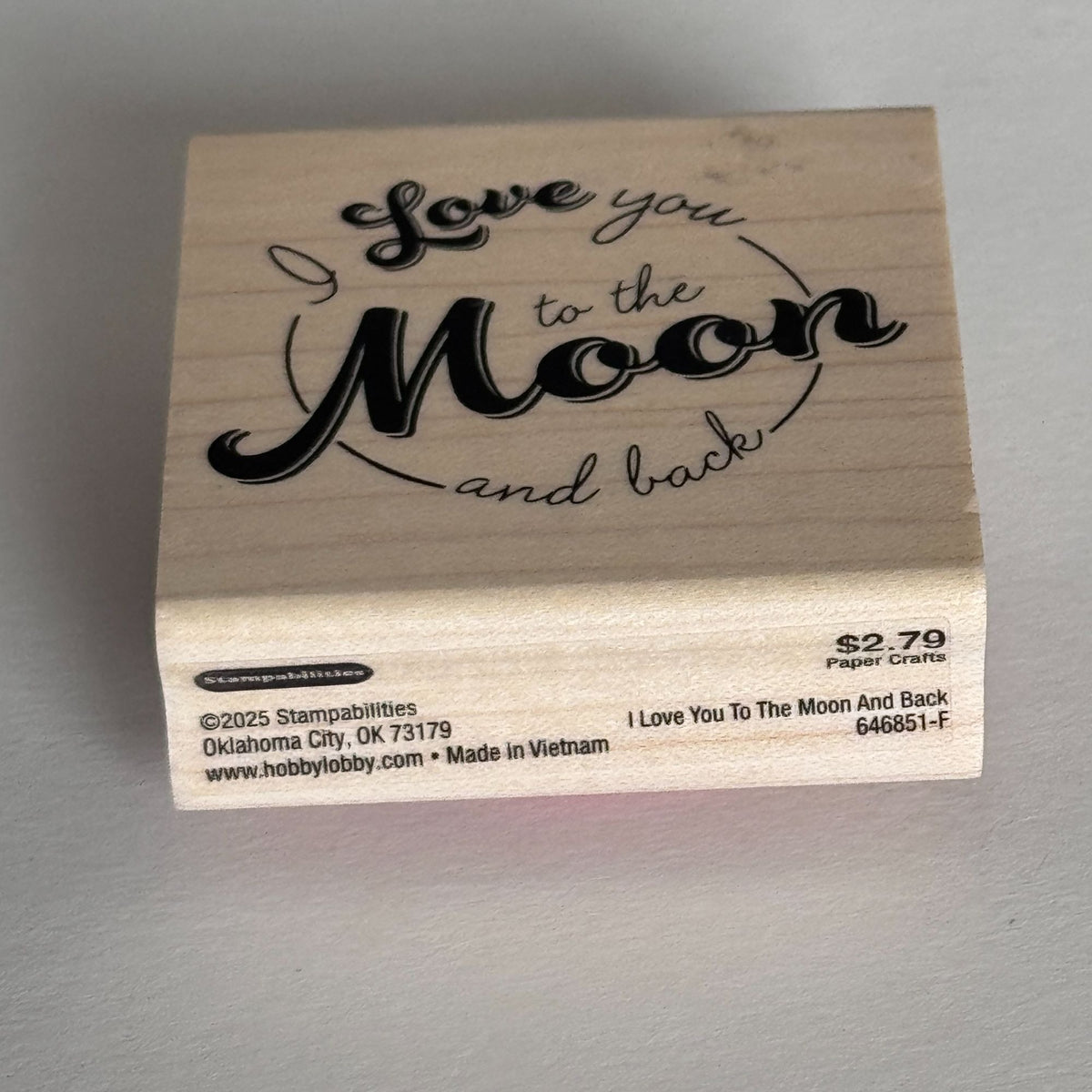 Stampabilities Rubber Stamp I Love You to the Moon and Back Cardmaking Words Sentiment