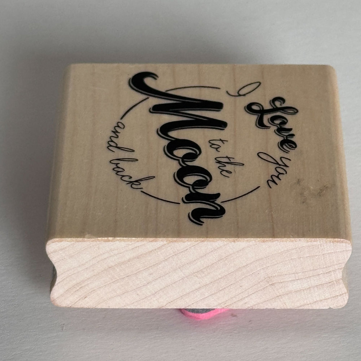 Stampabilities Rubber Stamp I Love You to the Moon and Back Cardmaking Words Sentiment