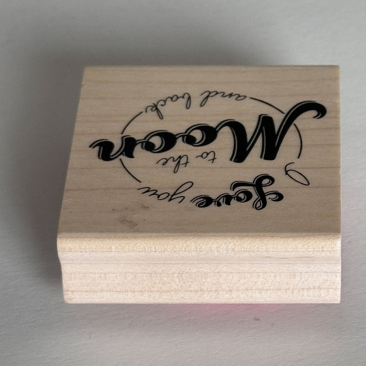 Stampabilities Rubber Stamp I Love You to the Moon and Back Cardmaking Words Sentiment