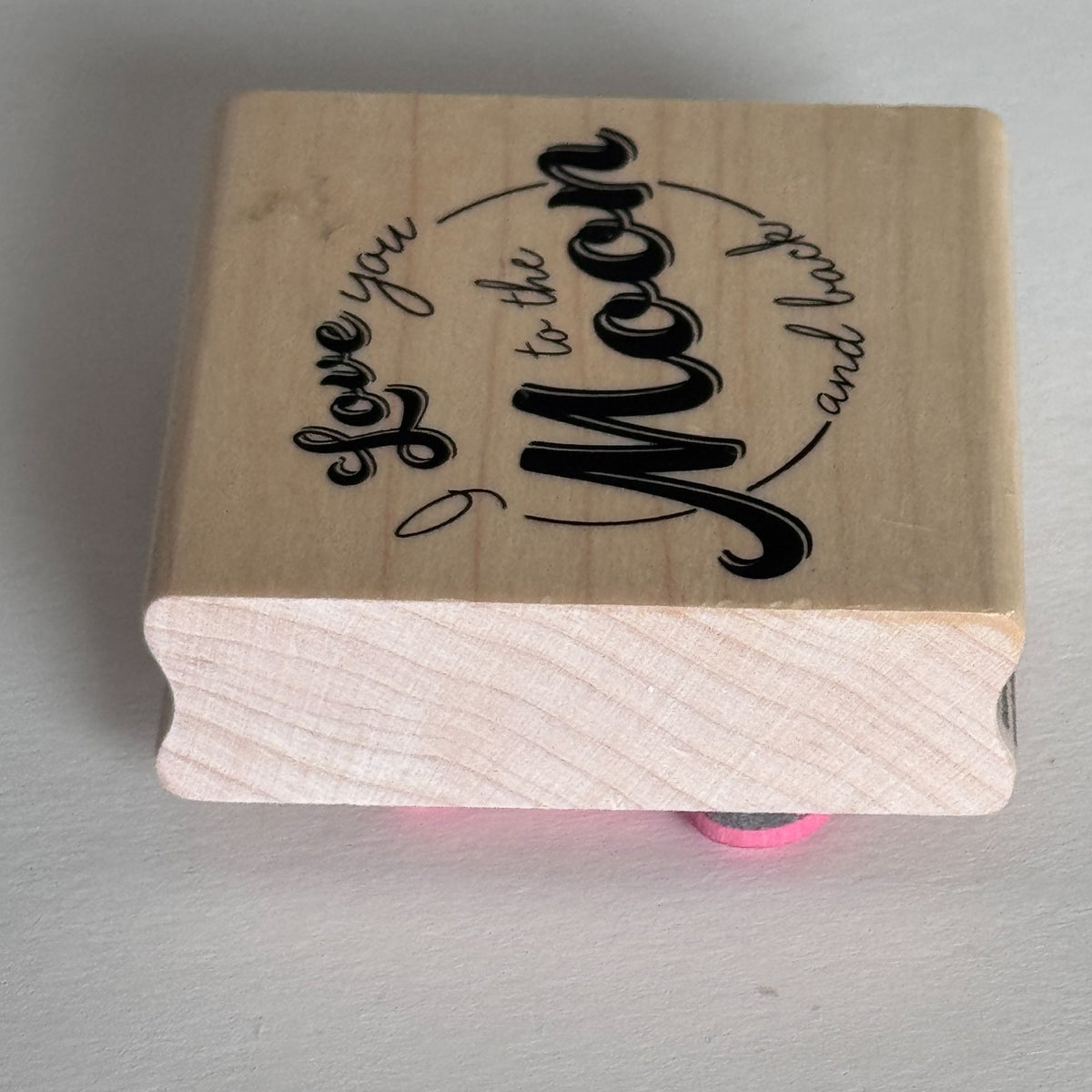 Stampabilities Rubber Stamp I Love You to the Moon and Back Cardmaking Words Sentiment