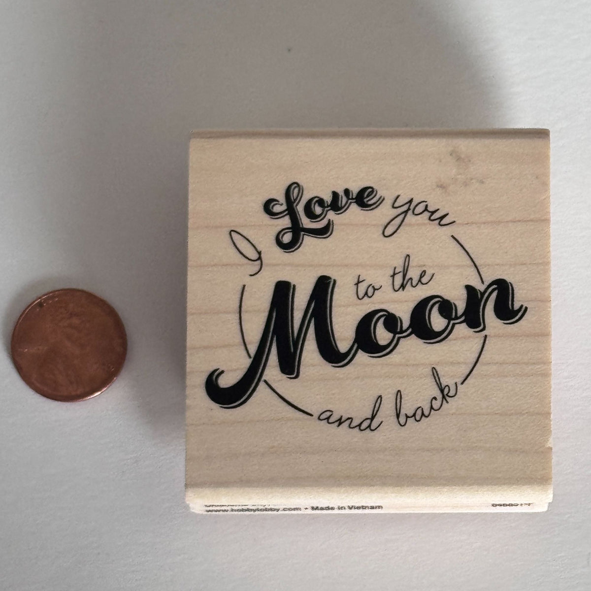 Stampabilities Rubber Stamp I Love You to the Moon and Back Cardmaking Words Sentiment