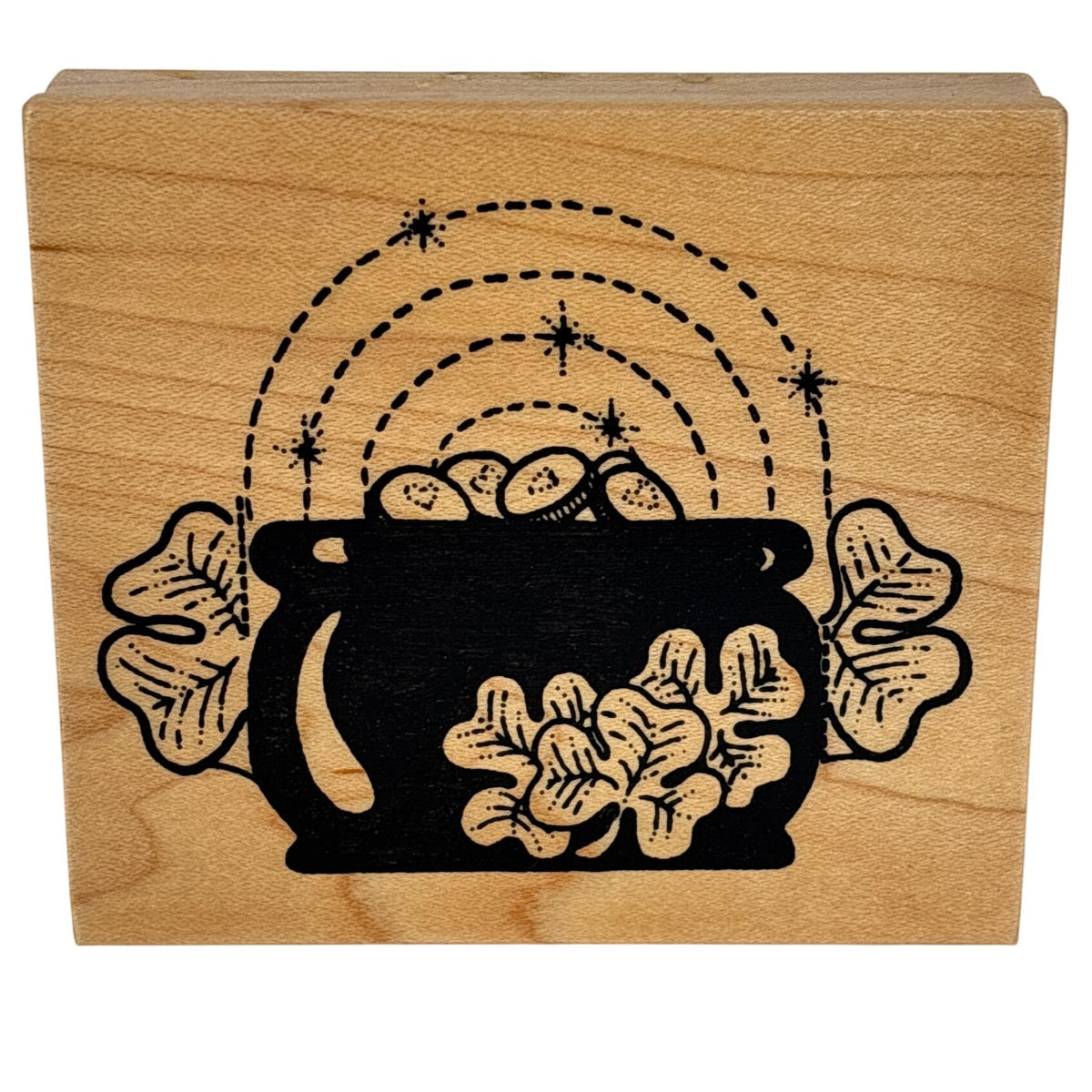 Darcies Rubber Stamp Pot of Gold Rainbow Shamrocks St Patricks Day Cardmaking Good Luck