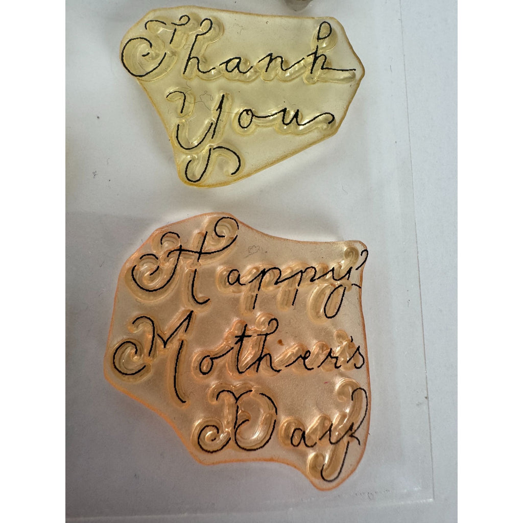 CTMH My Acrylix Acrylic Stamp Set Greetings to You Card Making Sentiments Words