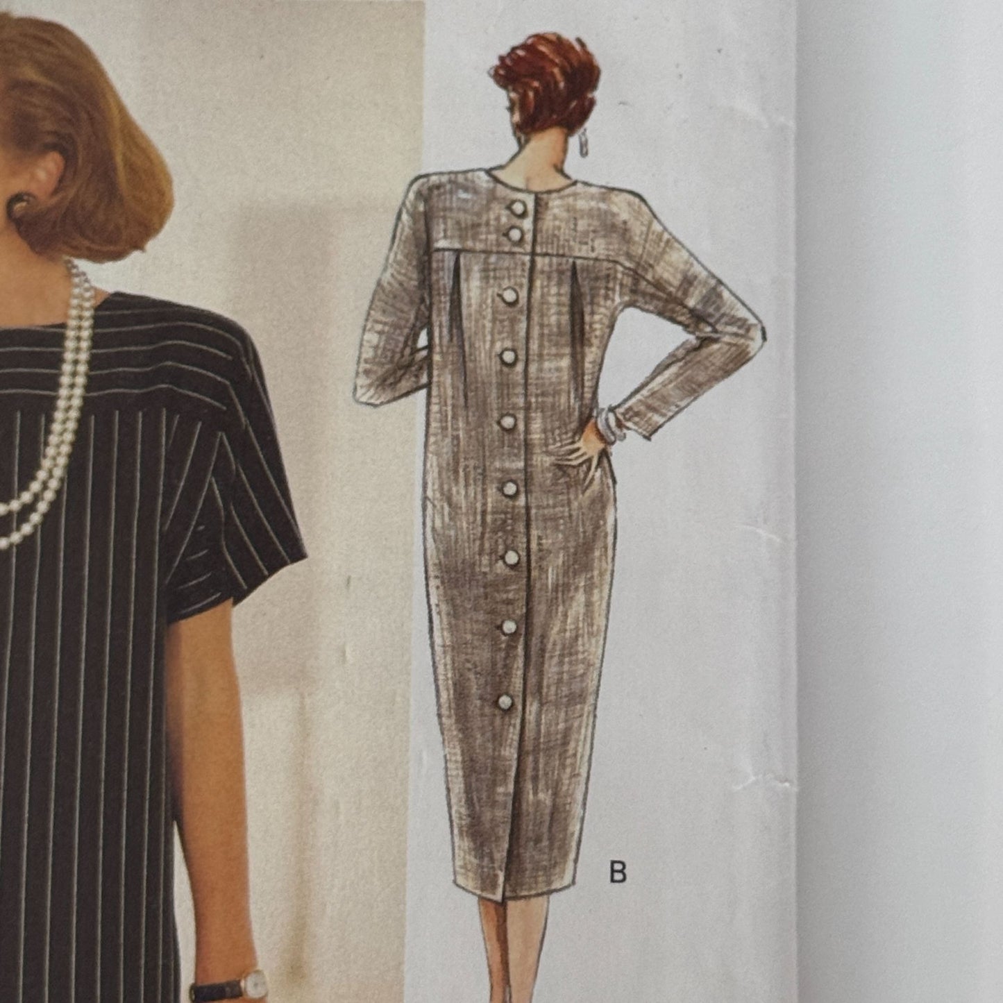Vogue Sewing Pattern 8660 Shift Dress Minimalist 90s Loose Fit 12-16 Easy Uncut