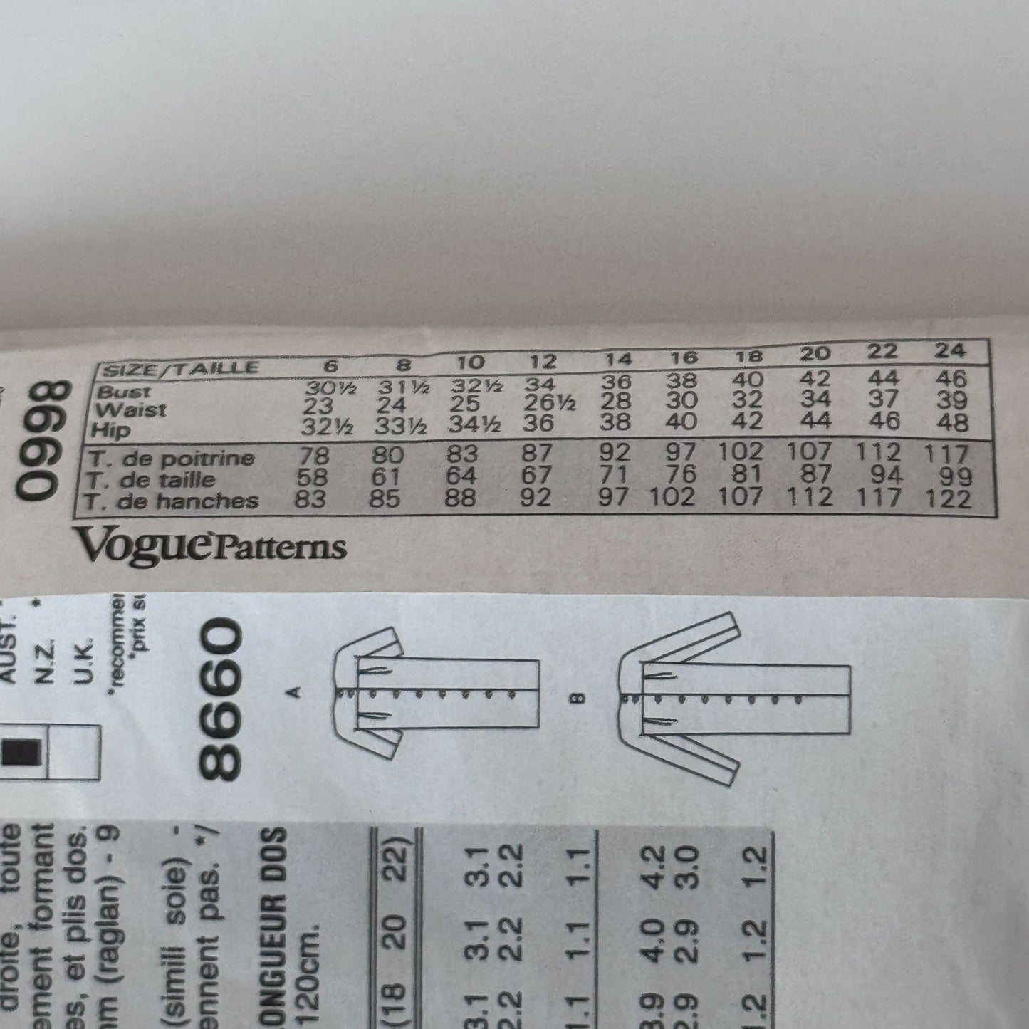 Vogue Sewing Pattern 8660 Shift Dress Minimalist 90s Loose Fit 12-16 Easy Uncut