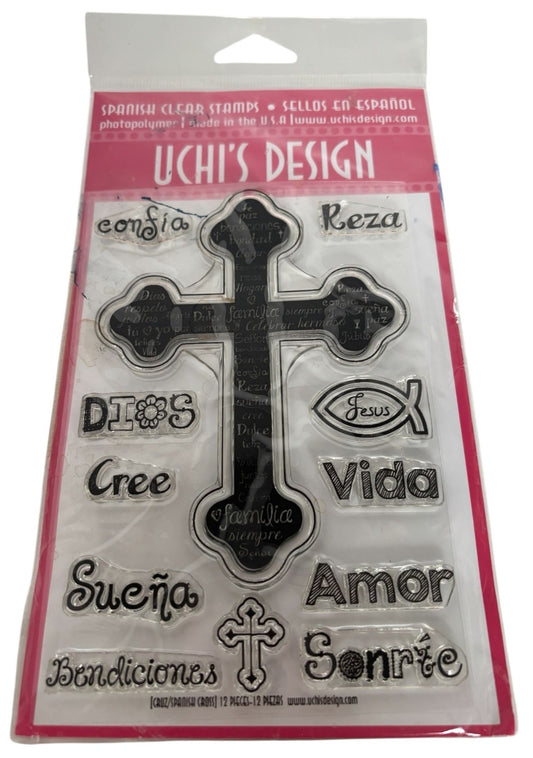Uchis Design Spanish Clear Stamps Photopolymer Sellos en Espanol Cross Christian