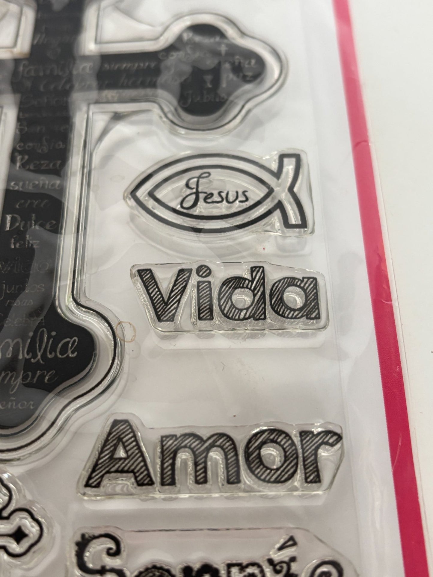 Uchis Design Spanish Clear Stamps Photopolymer Sellos en Espanol Cross Christian