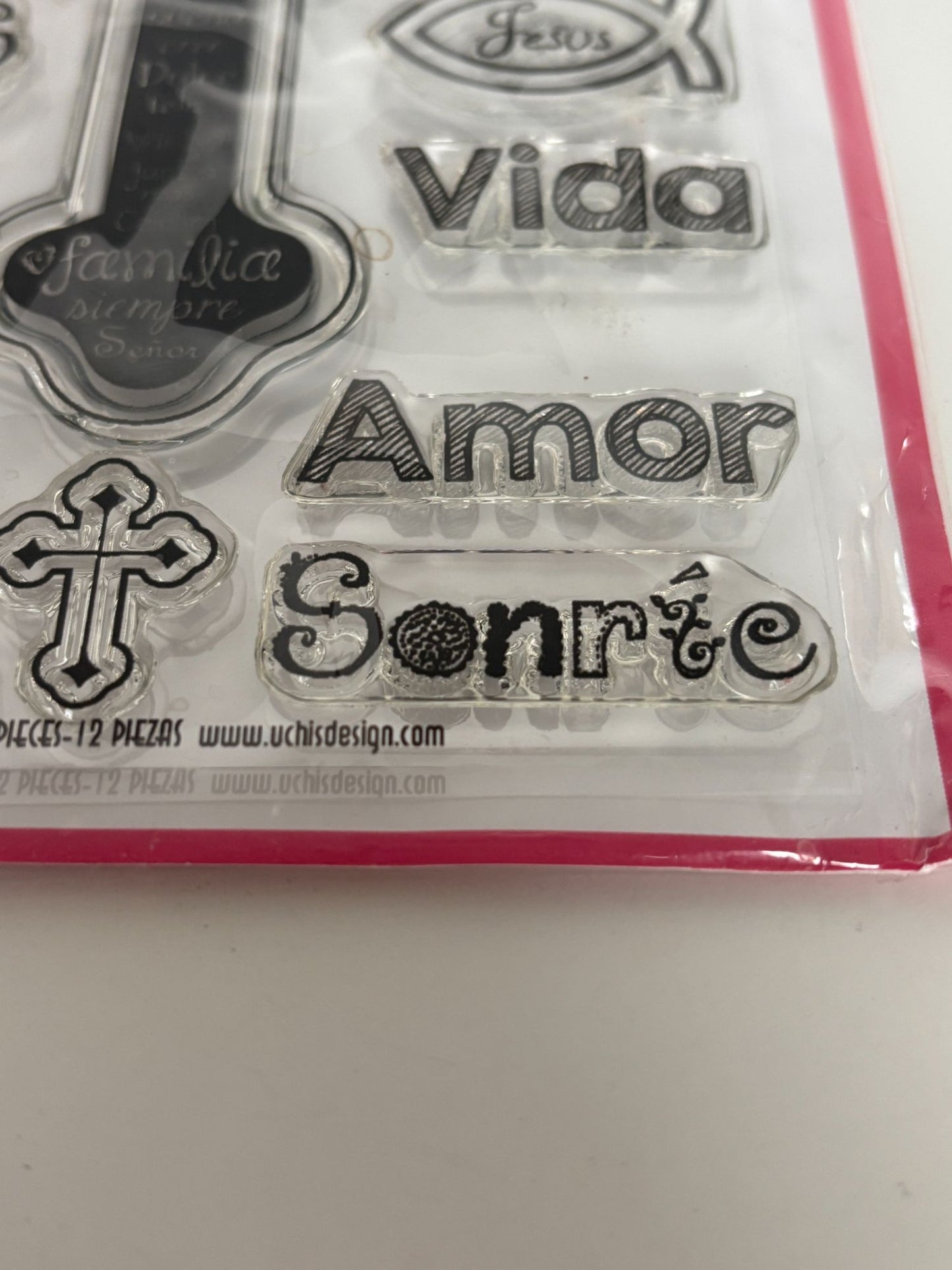 Uchis Design Spanish Clear Stamps Photopolymer Sellos en Espanol Cross Christian
