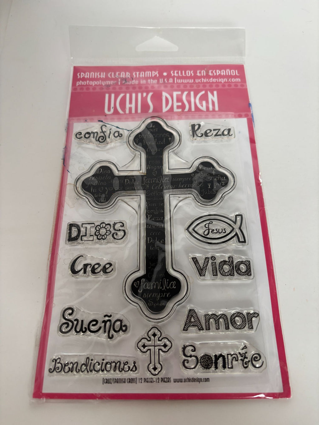 Uchis Design Spanish Clear Stamps Photopolymer Sellos en Espanol Cross Christian