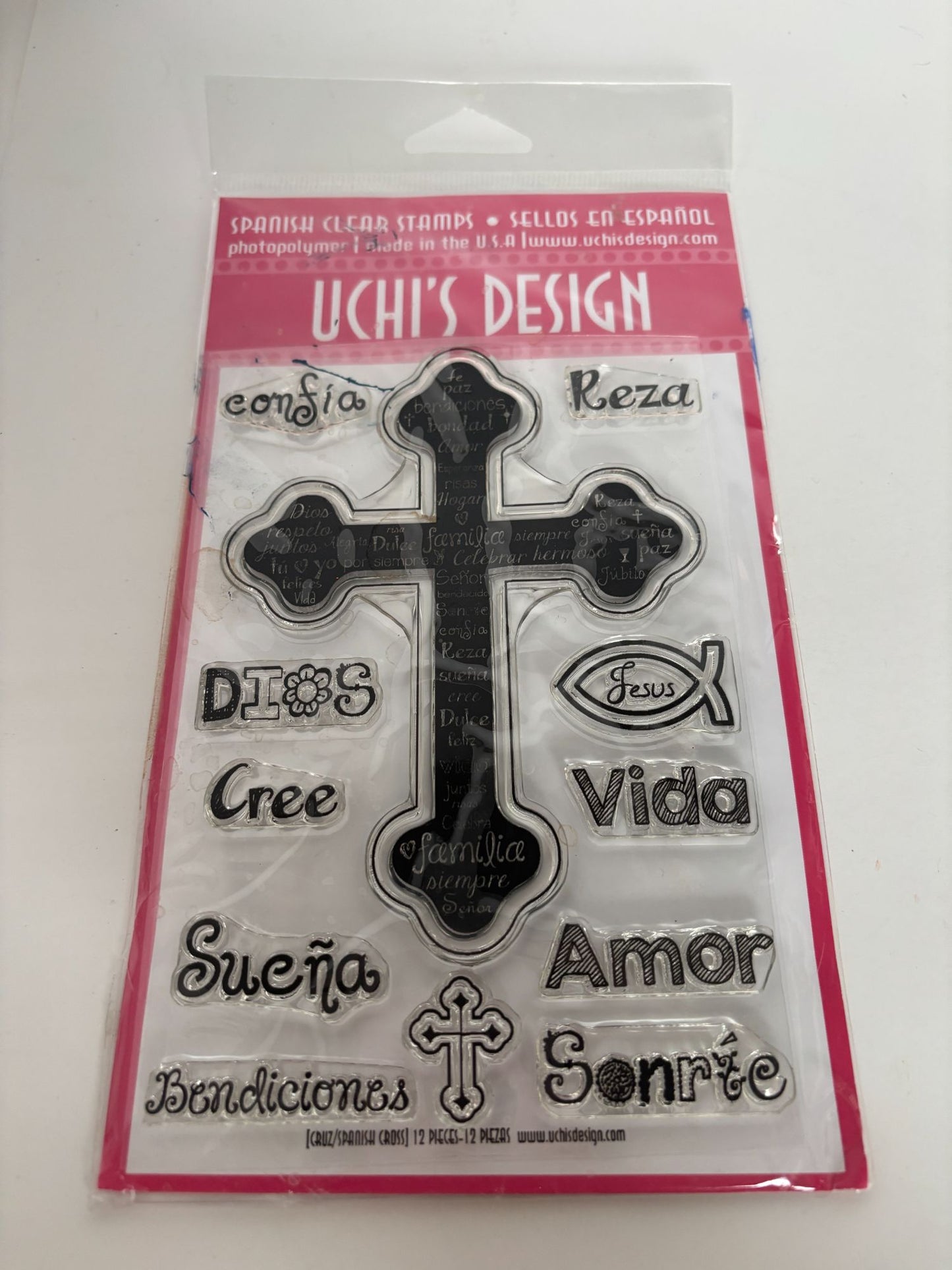 Uchis Design Spanish Clear Stamps Photopolymer Sellos en Espanol Cross Christian