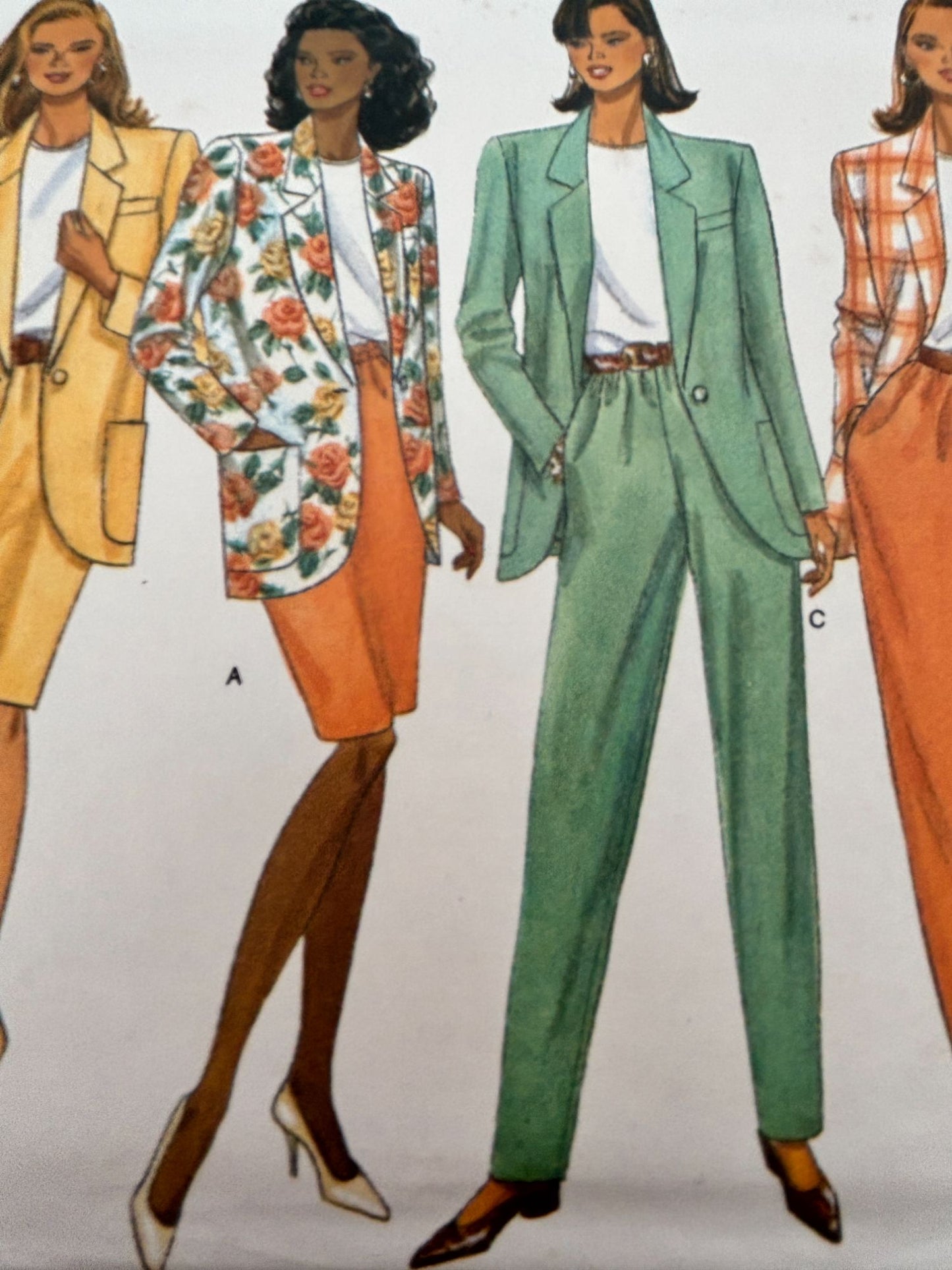 Butterick Sewing Pattern 6593 Jacket Skirt Pants Easy Suit 90s Vintage 6-14 UC