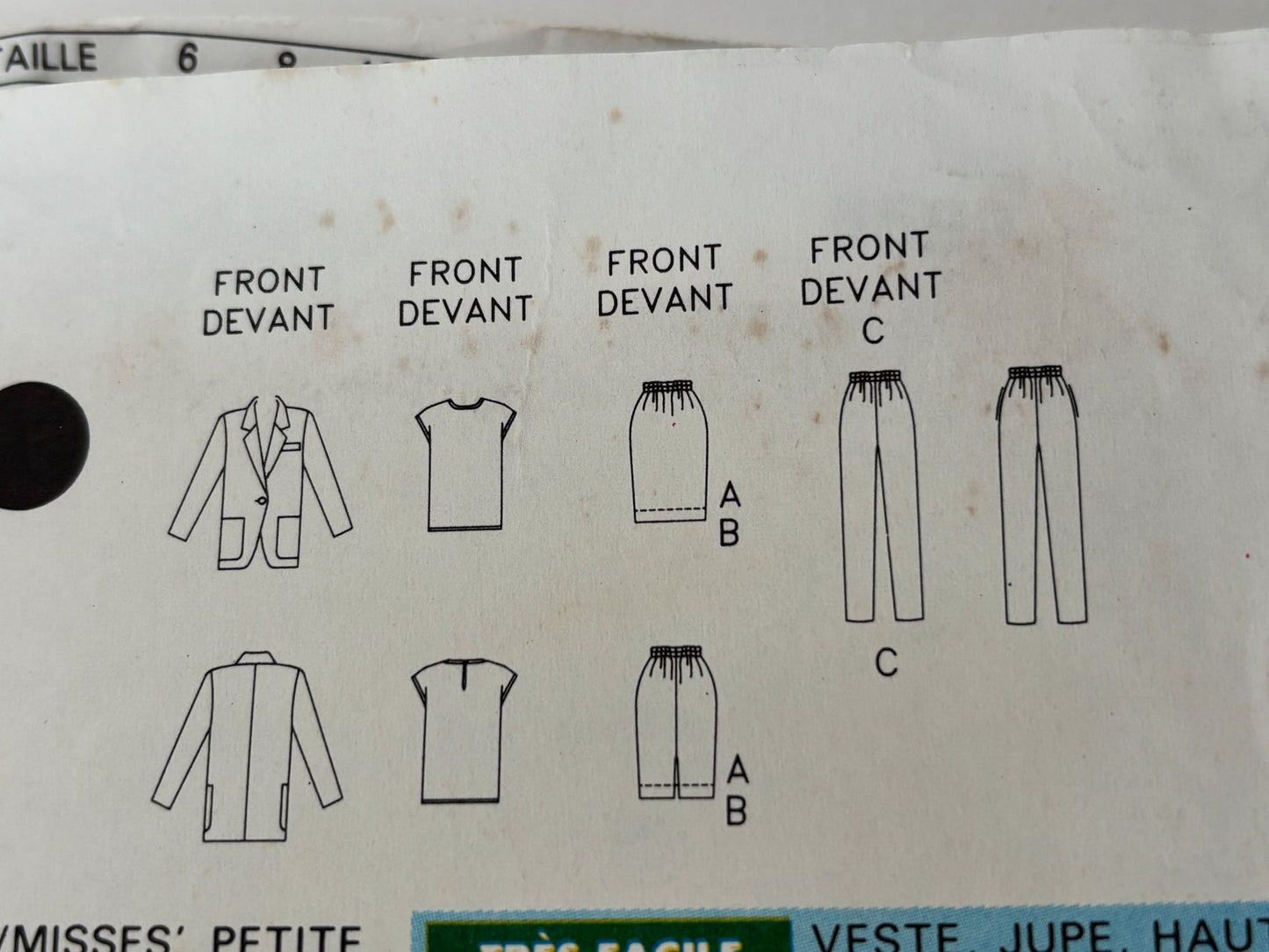 Butterick Sewing Pattern 6593 Jacket Skirt Pants Easy Suit 90s Vintage 6-14 UC