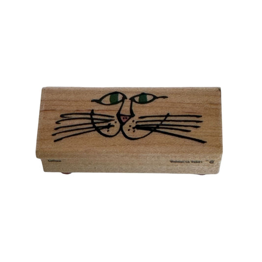 Rubber Stampede Stamp Catface Cat Face Whiskers Animal Funny Card Making Craft