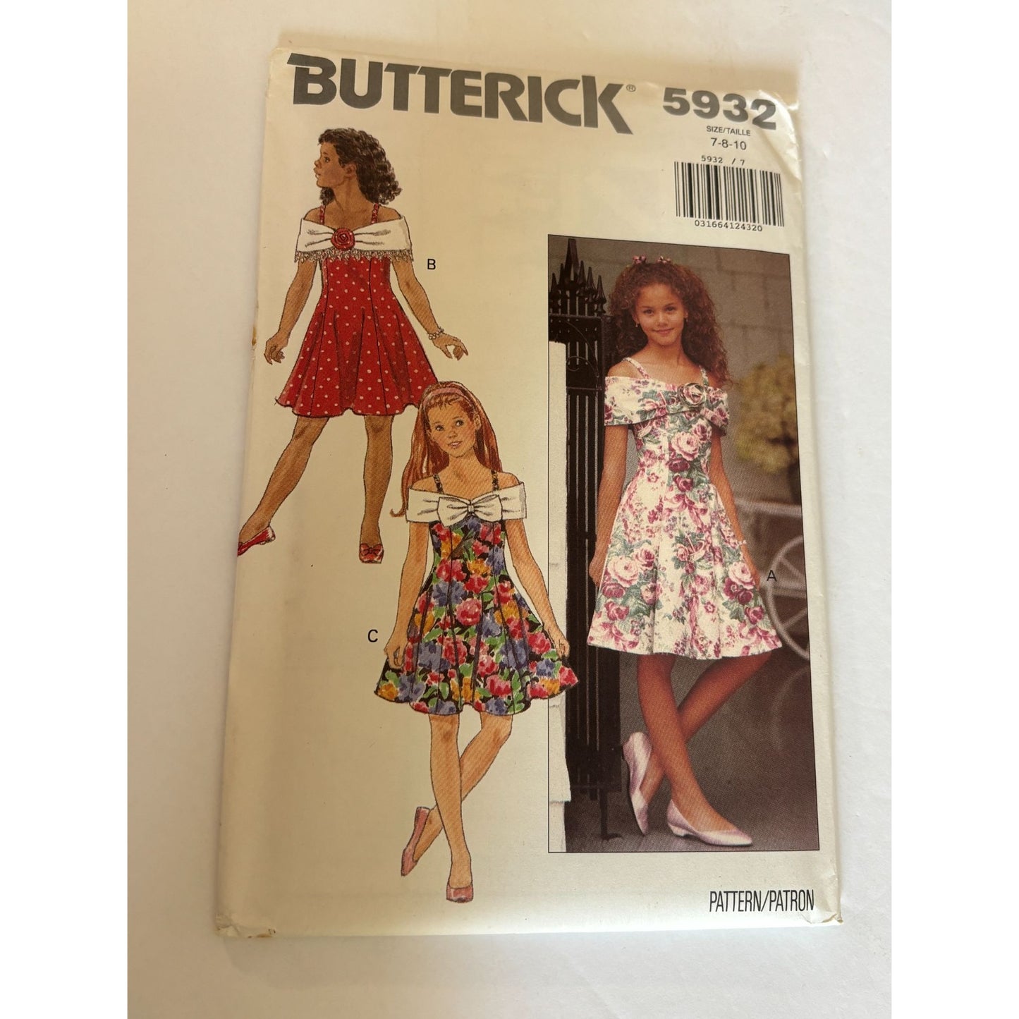 Butterick Sewing Pattern 5932 Flower Girl Dress Easter Church Wedding 7 8 10 UC