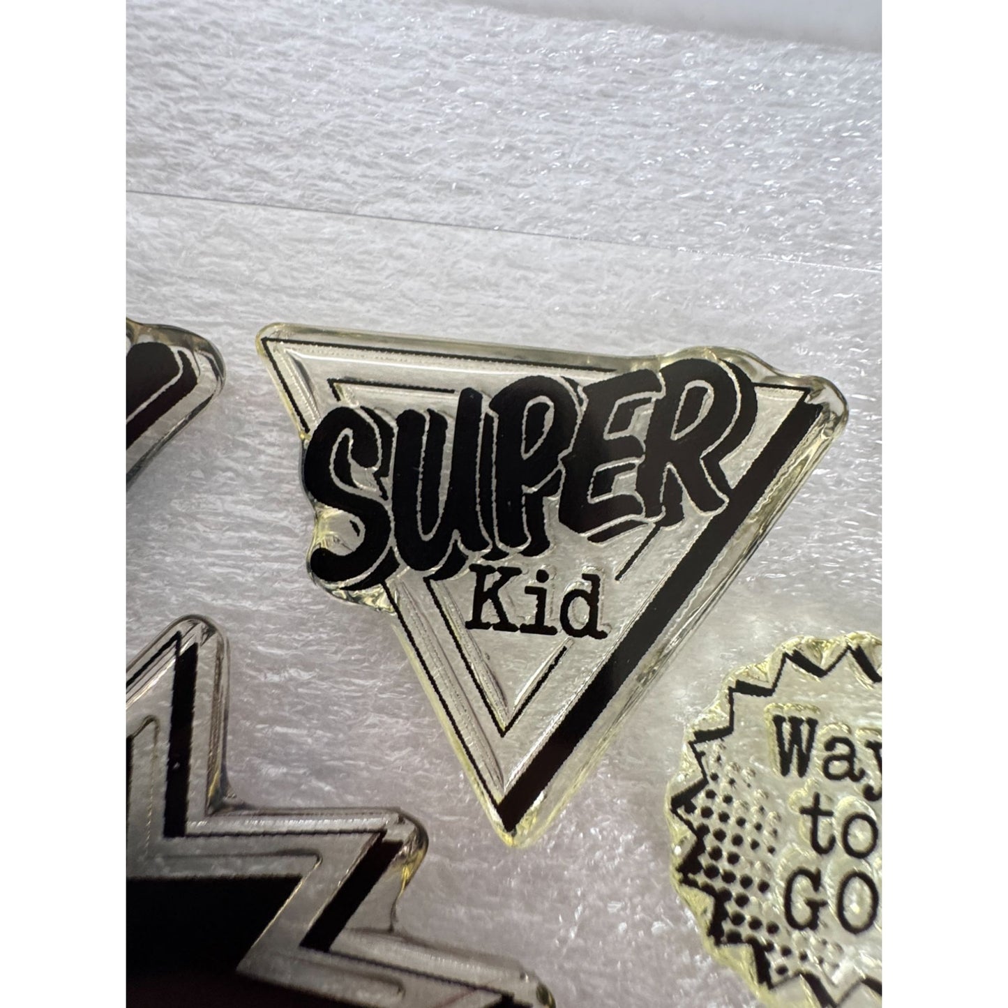 CTMH My Acrylix Acrylic Stamp Set Superhero Workshop Trophy Good Job Fantastic