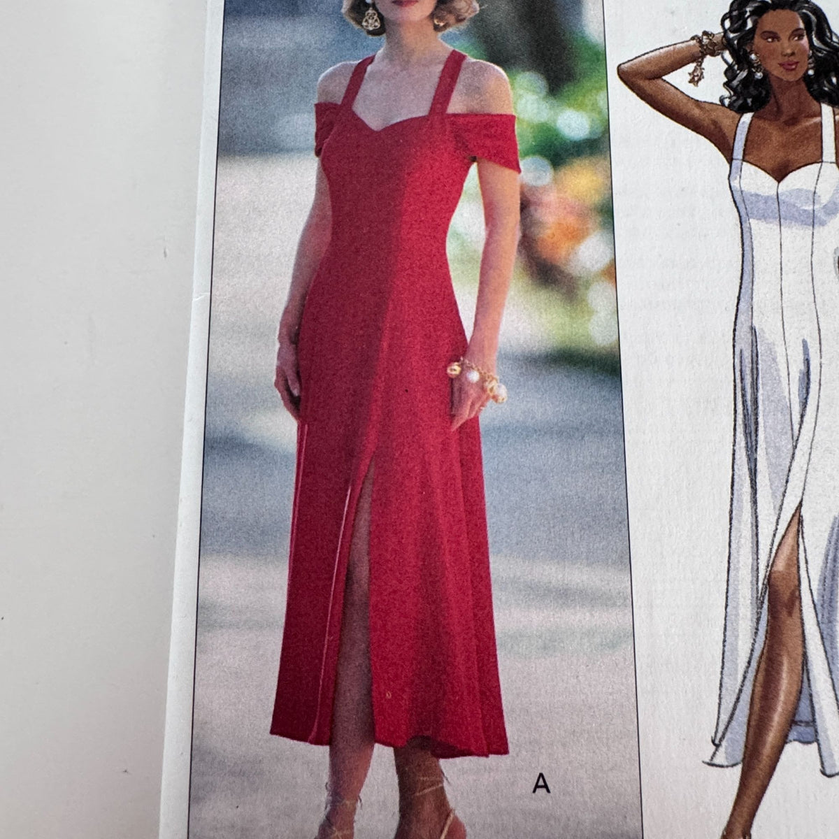 Butterick Sewing Pattern 6826 90s Slip Dress Minimalist Evening Off Shoulder 6-12 Uncut Easy