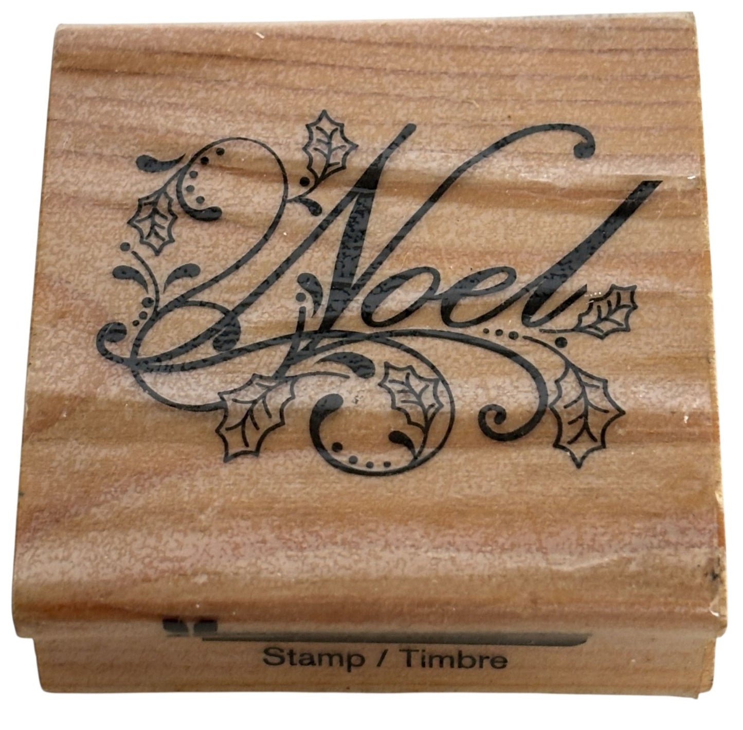 CraftSmart Rubber Stamp Noel Fancy Letters Holly Christmas Card Making Holidays