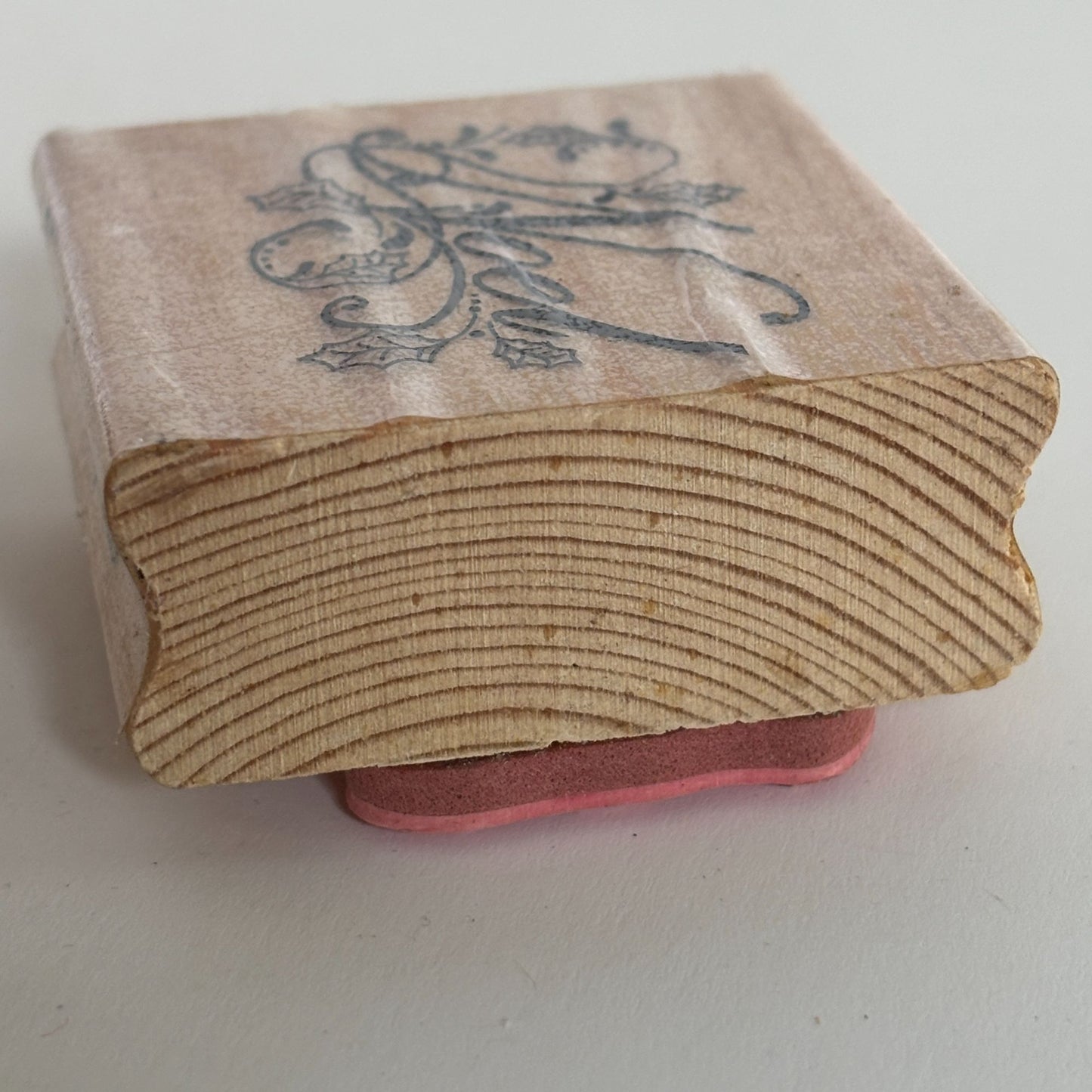 CraftSmart Rubber Stamp Noel Fancy Letters Holly Christmas Card Making Holidays