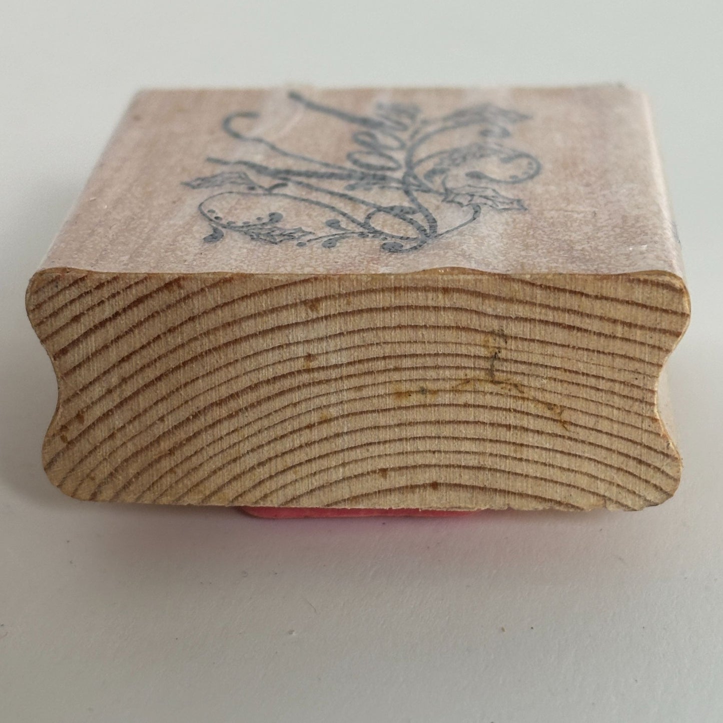 CraftSmart Rubber Stamp Noel Fancy Letters Holly Christmas Card Making Holidays