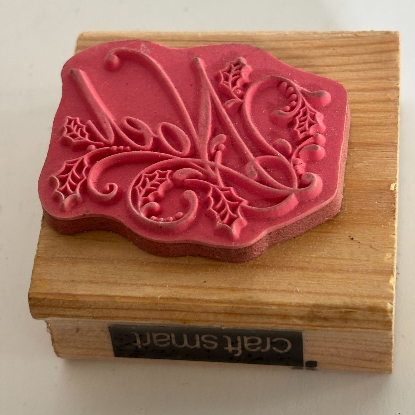 CraftSmart Rubber Stamp Noel Fancy Letters Holly Christmas Card Making Holidays