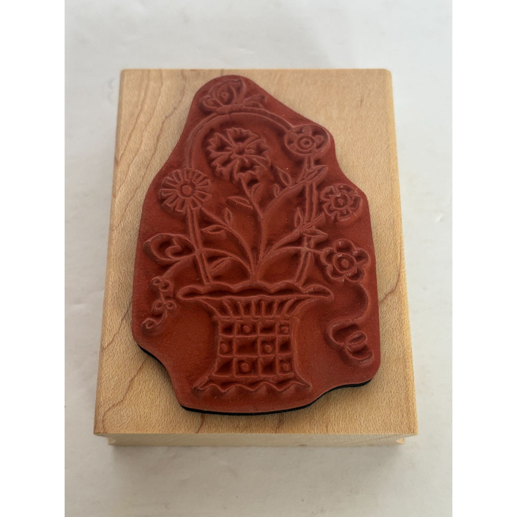 All Night Media Rubber Stamp Floral Basket Friendship Card Making Brenda Walton