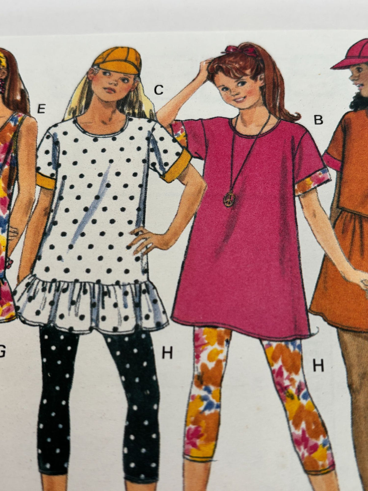 Butterick Sewing Pattern 6182 Girls Dress Top Shorts Leggings 90s 7 8 10 Uncut