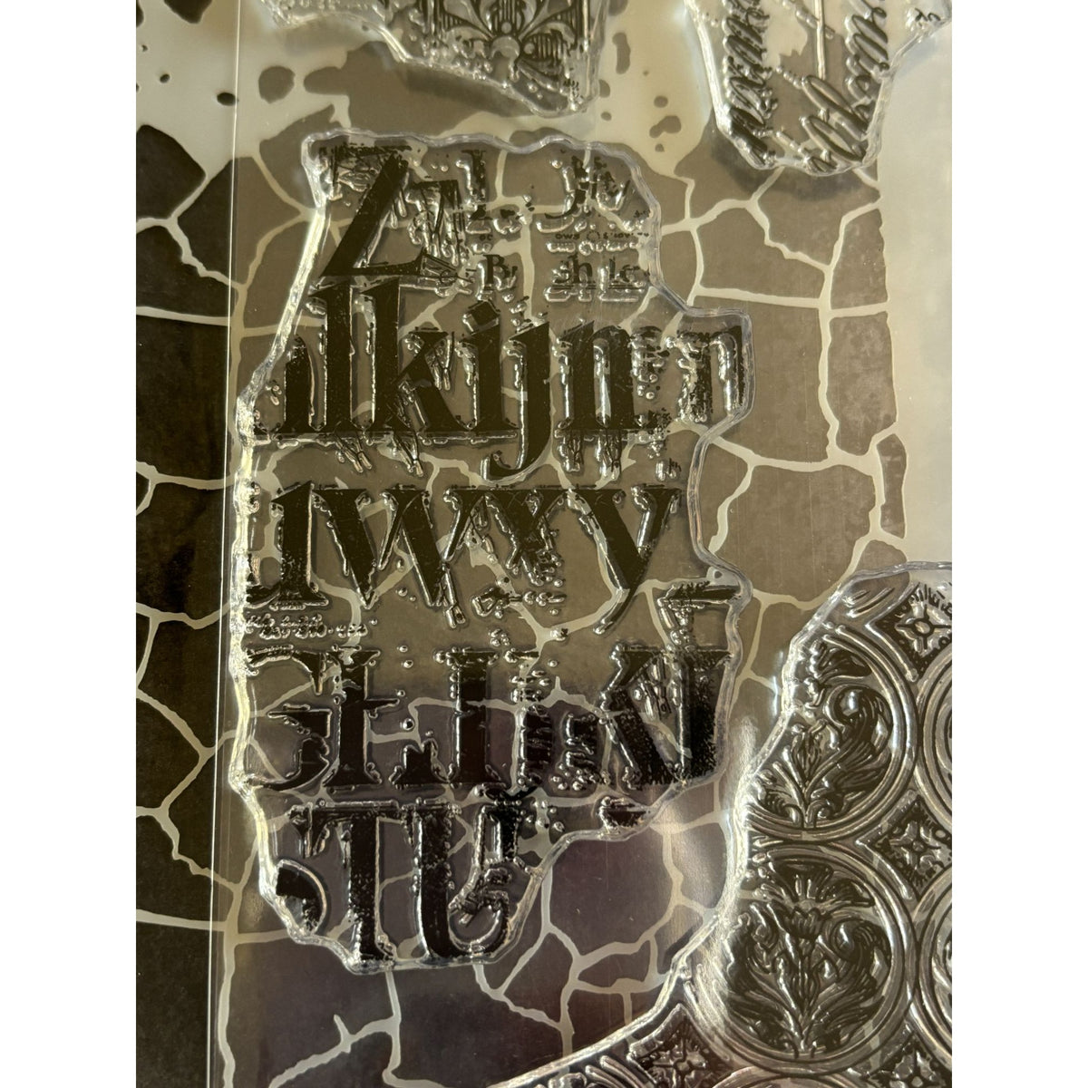 Stampers Anonymous Tim Holtz Mixed Media Clear Stamps Stencil Set Safari Print