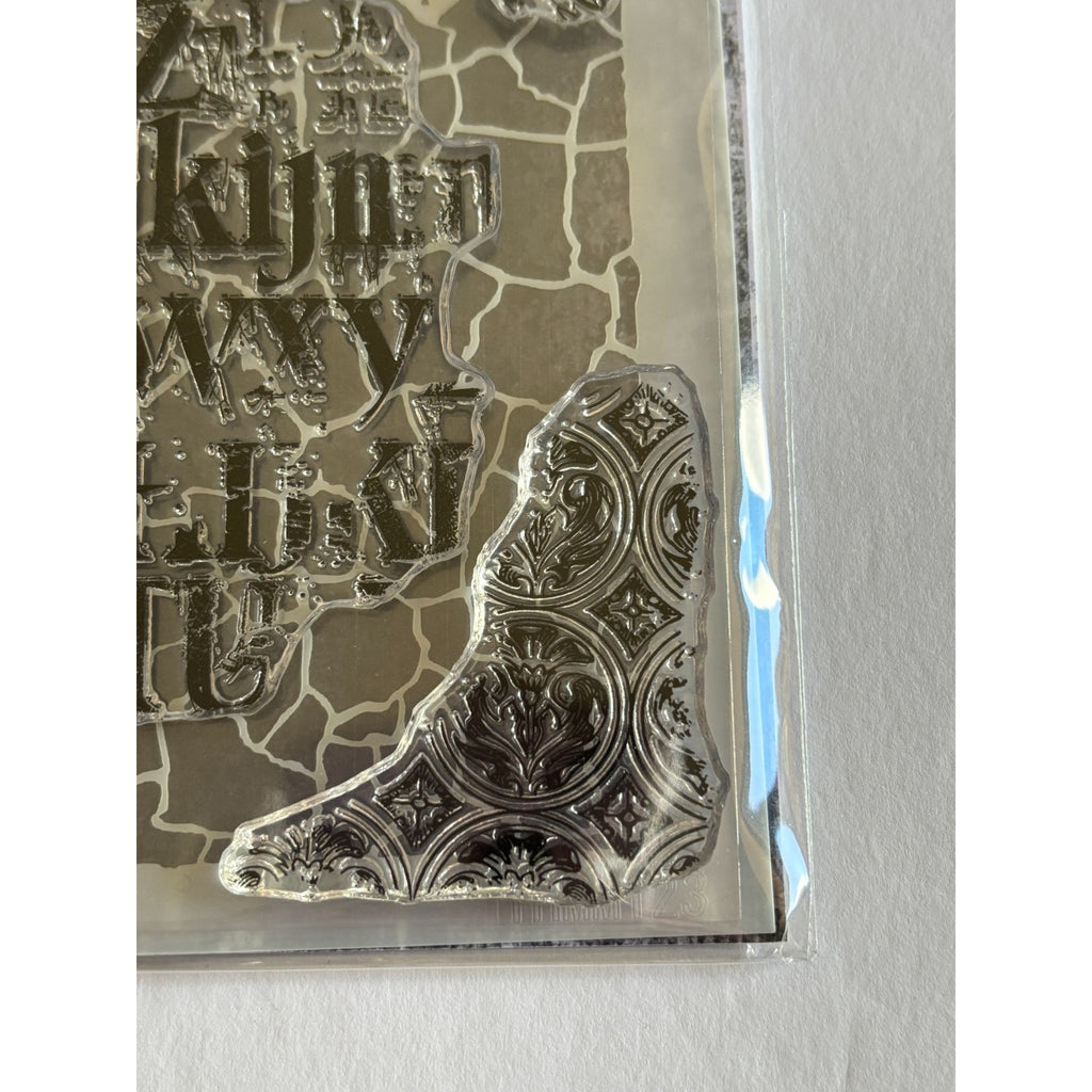 Stampers Anonymous Tim Holtz Mixed Media Clear Stamps Stencil Set Safari Print