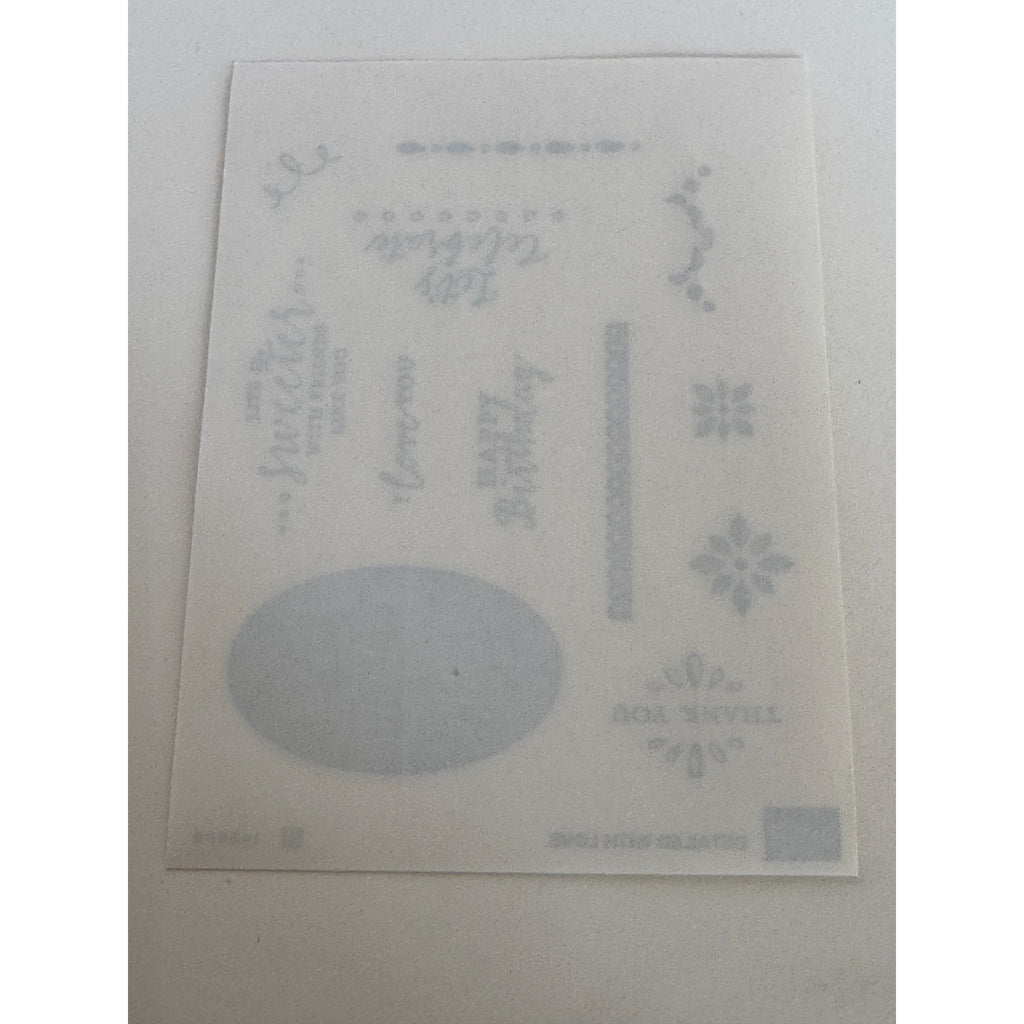 Stampin Up Clear Mount Rubber Stamp Set Detailed With Love Words Happy Birthday