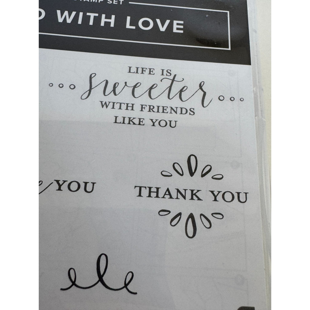 Stampin Up Clear Mount Rubber Stamp Set Detailed With Love Words Happy Birthday