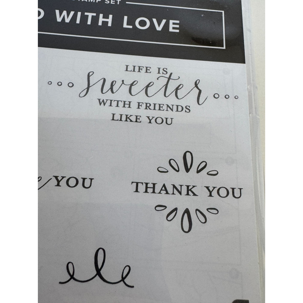 Stampin Up Clear Mount Rubber Stamp Set Detailed With Love Words Happy Birthday