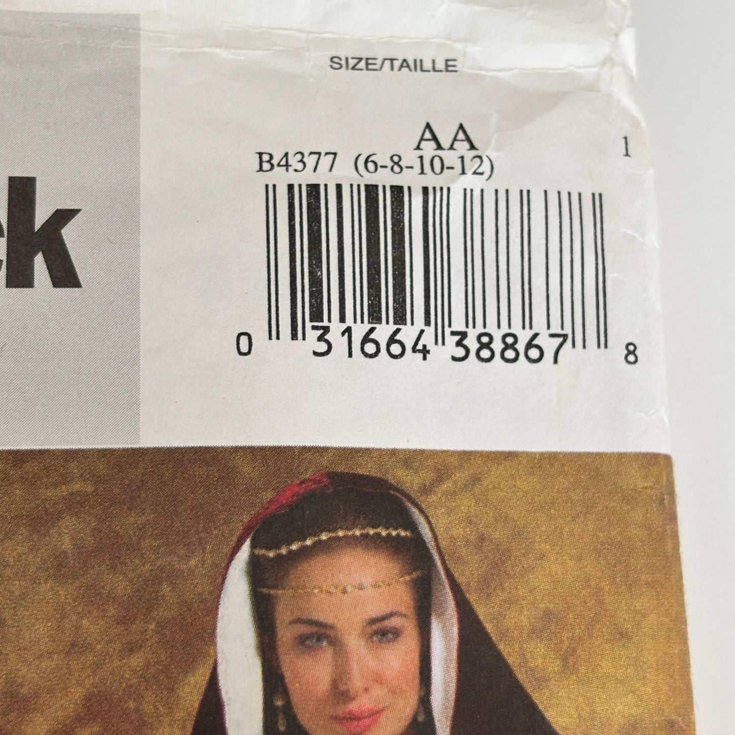 Butterick Sewing Pattern B4377 Medieval Dress Floor Length Cape Costume 6-12 Uncut Renaissance Festival