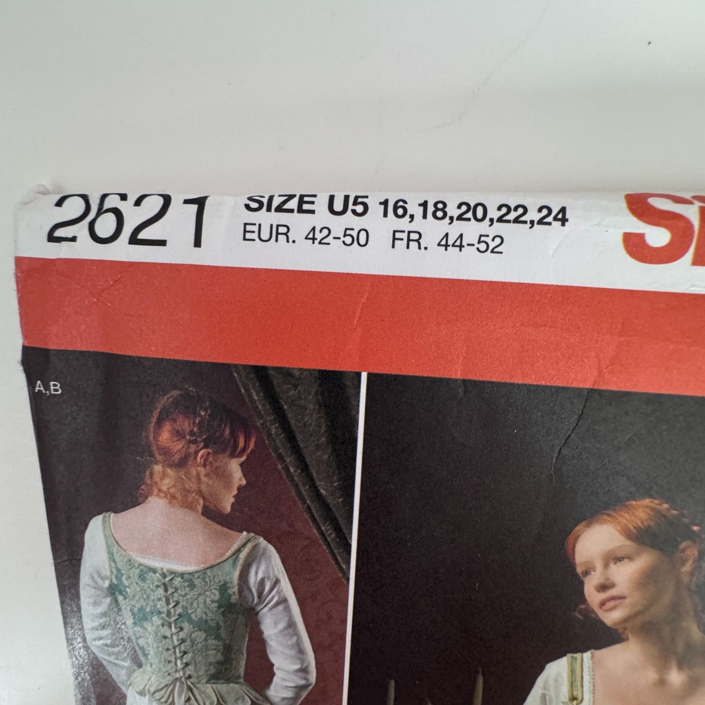 Simplicity Sewing Pattern 2621 Costume Undergarments 16th Century Corset Hoop Skirt Shift 16-24 Uncut