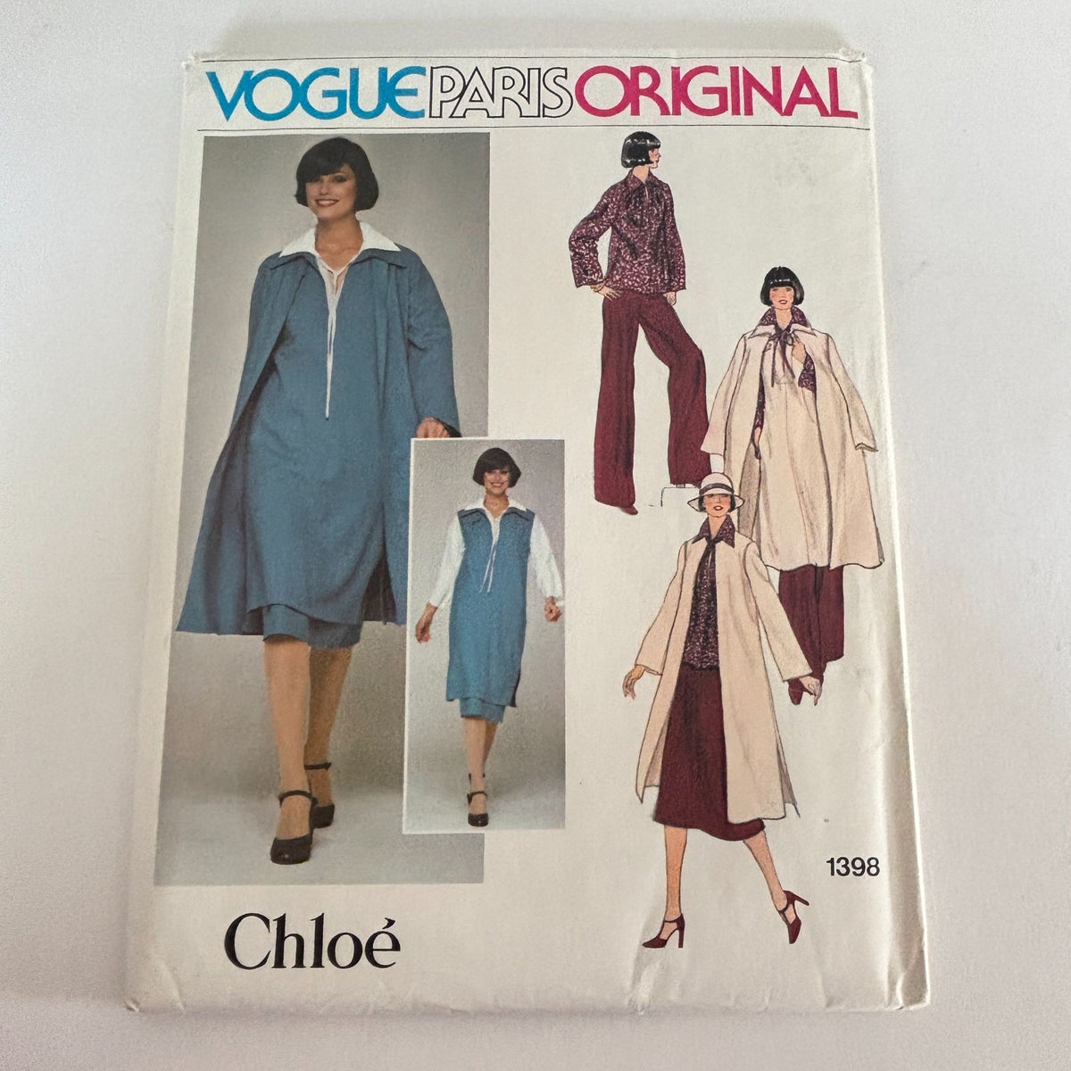 Vogue Paris Original Sewing Pattern 1398 Chloe Coat Jumper Skirt Pants 1970s 10 Uncut