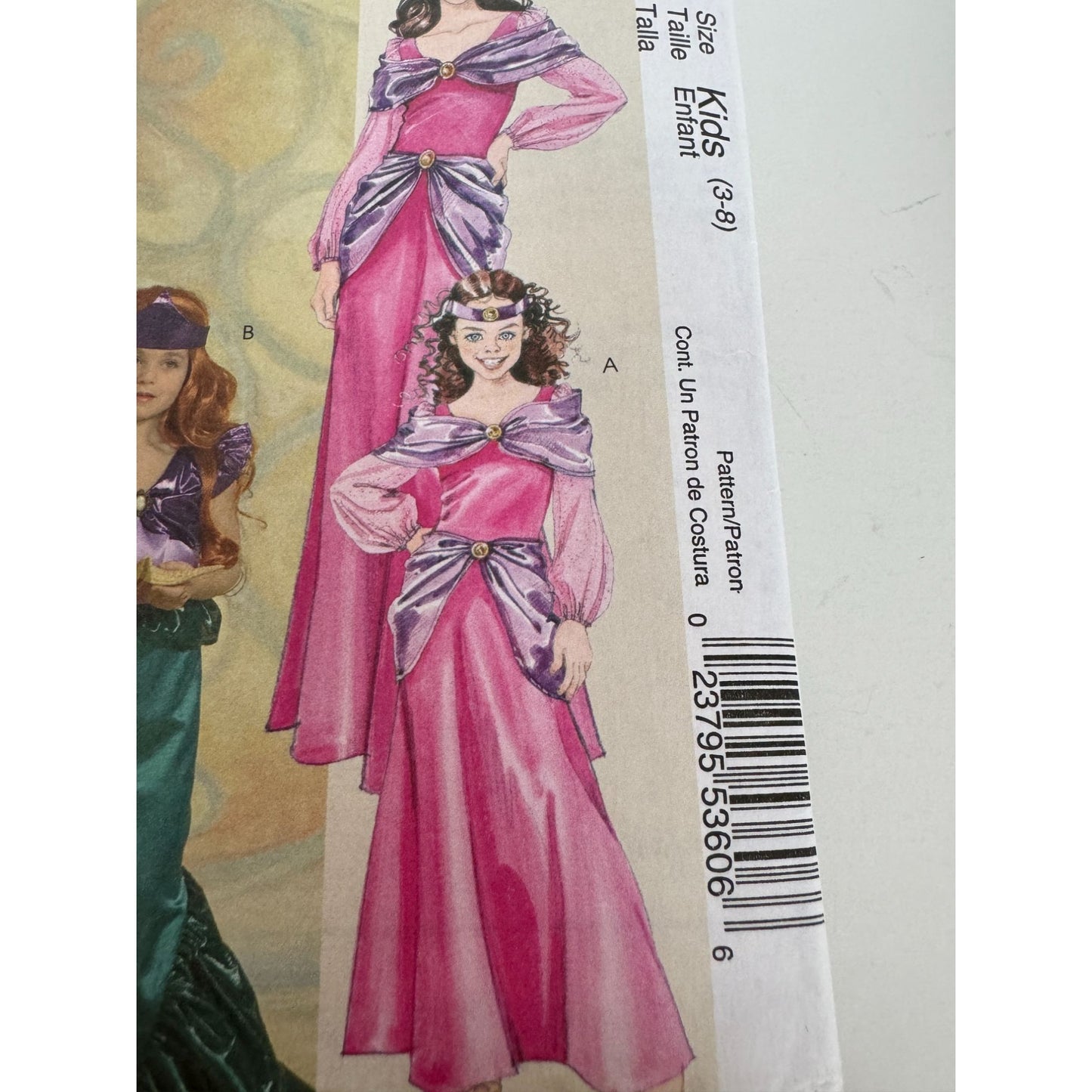 McCalls Sewing Pattern M5498 Mermaid Princess Costumes Halloween Girls 3-8 Uncut