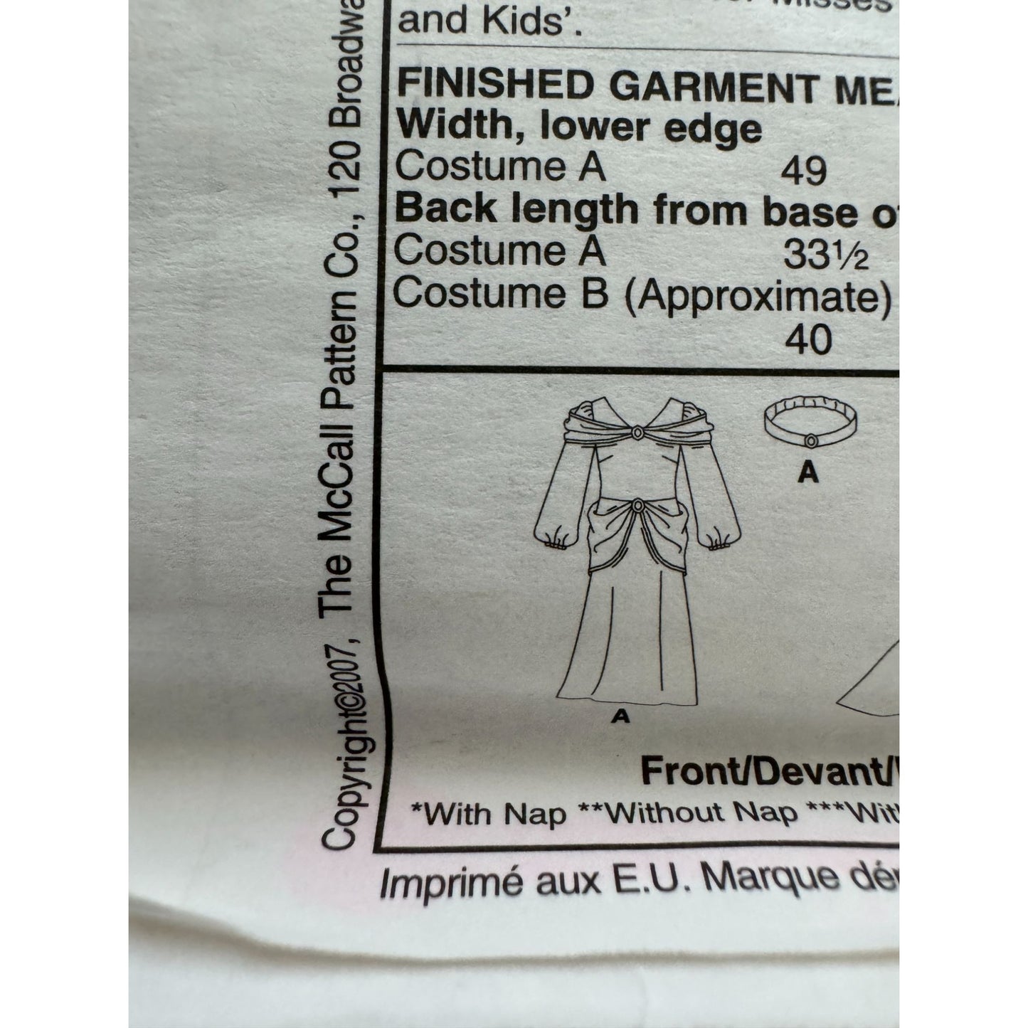 McCalls Sewing Pattern M5498 Mermaid Princess Costumes Halloween Girls 3-8 Uncut