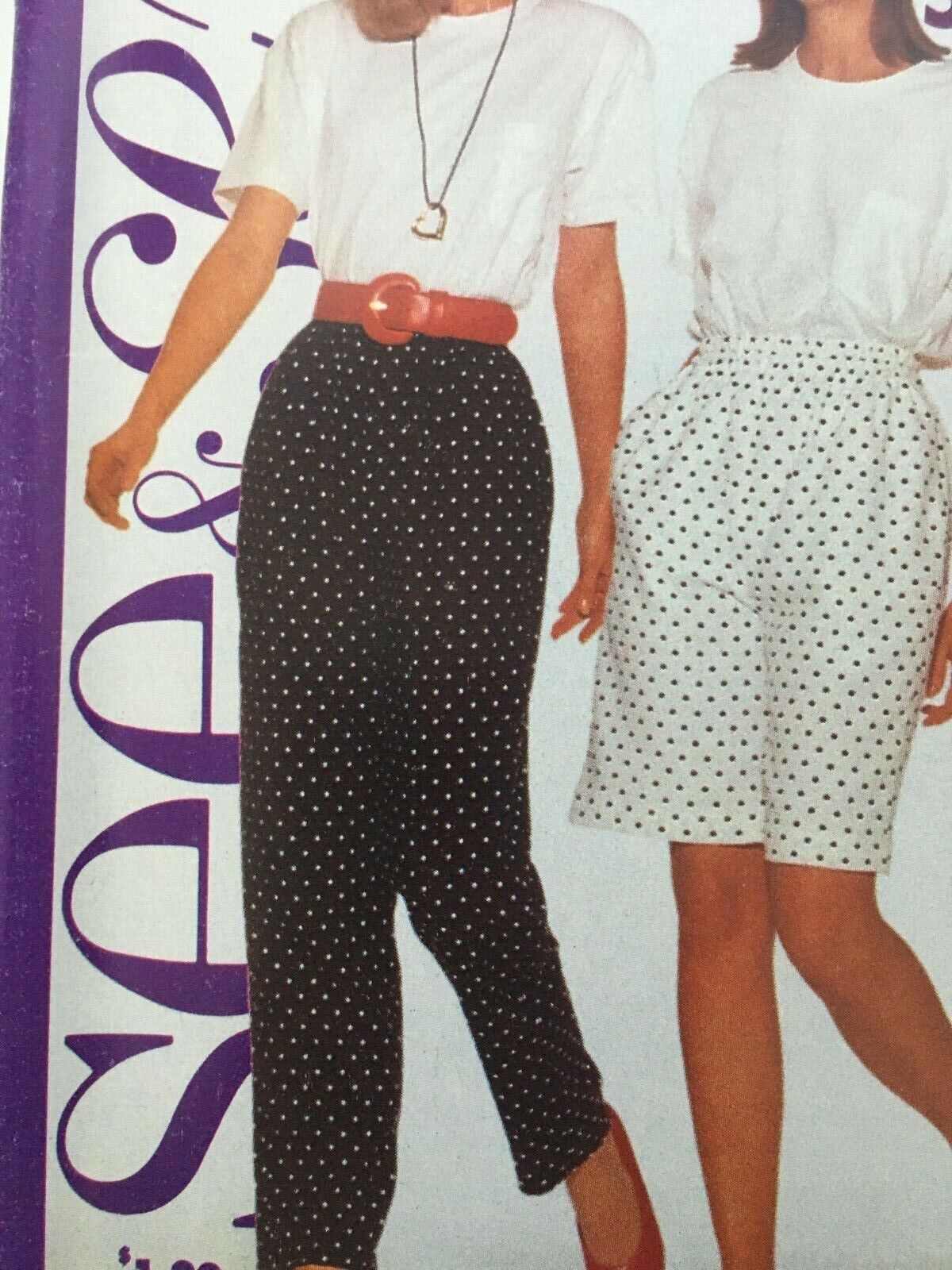 Butterick Sewing Pattern 5426 High Waist Pants Shorts Easy Summer 1990s 6-22 UC