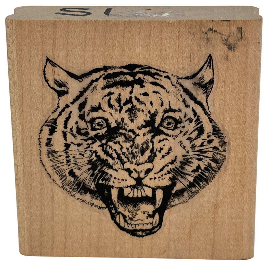 Viva Las Vegastamps Rubber Stamp Tiger Face Animal Jungle Team Mascot Fierce Strong Cardmaking