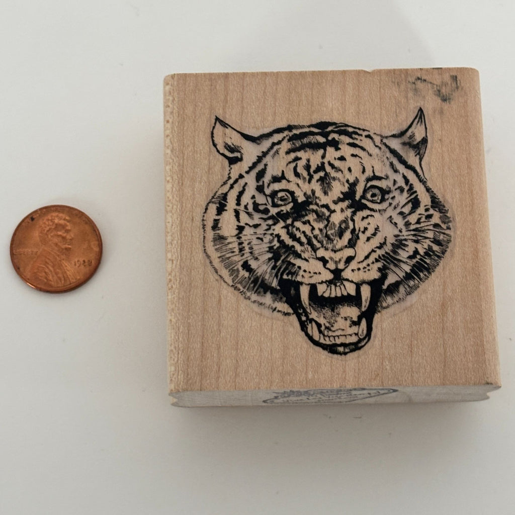 Viva Las Vegastamps Rubber Stamp Tiger Face Animal Jungle Team Mascot Fierce Strong Cardmaking