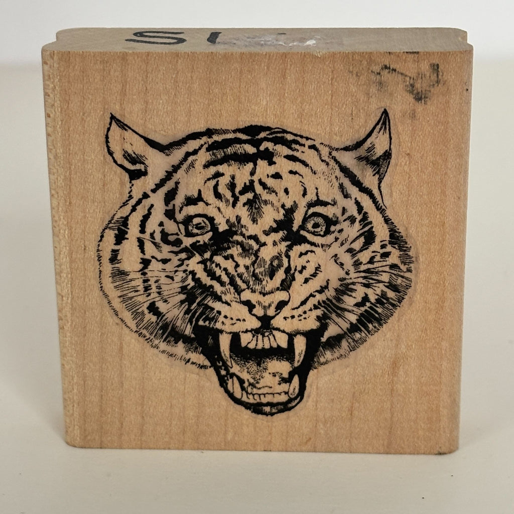 Viva Las Vegastamps Rubber Stamp Tiger Face Animal Jungle Team Mascot Fierce Strong Cardmaking
