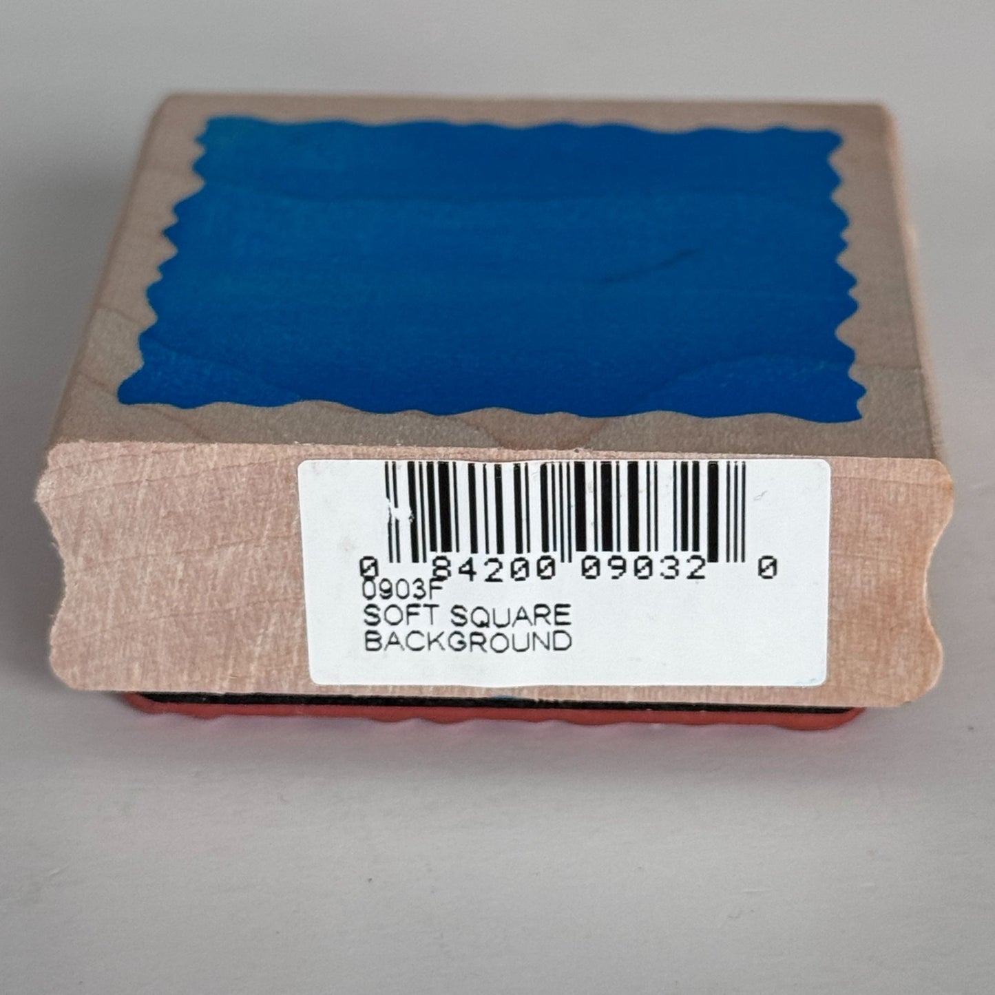 All Night Media Rubber Stamp Soft Square Background Scalloped Frame Wood Mounted 903F