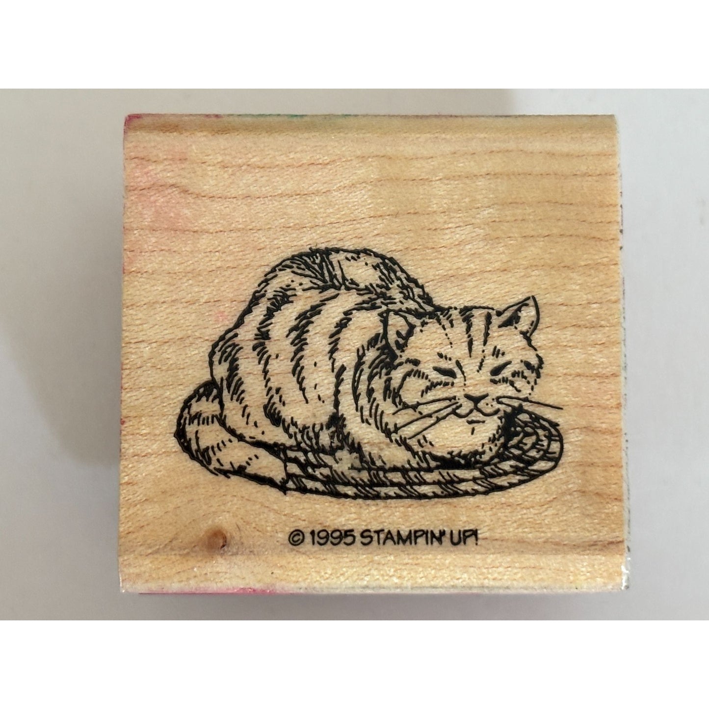 Stampin Up Rubber Stamp Cat Napping Rug Cardmaking Scrapbooking Pet Craft Sleepy