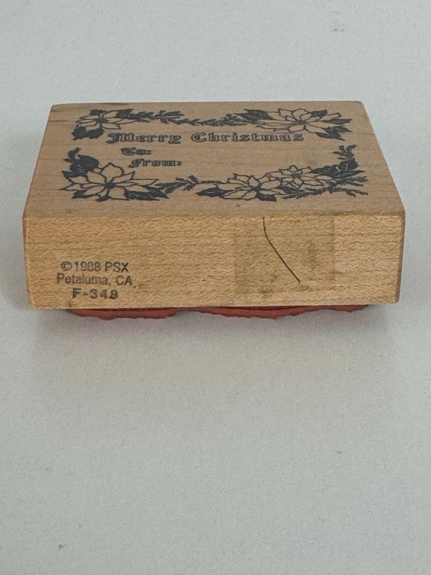 PSX Rubber Stamp To From Gift Tag Card Making Words Merry Christmas