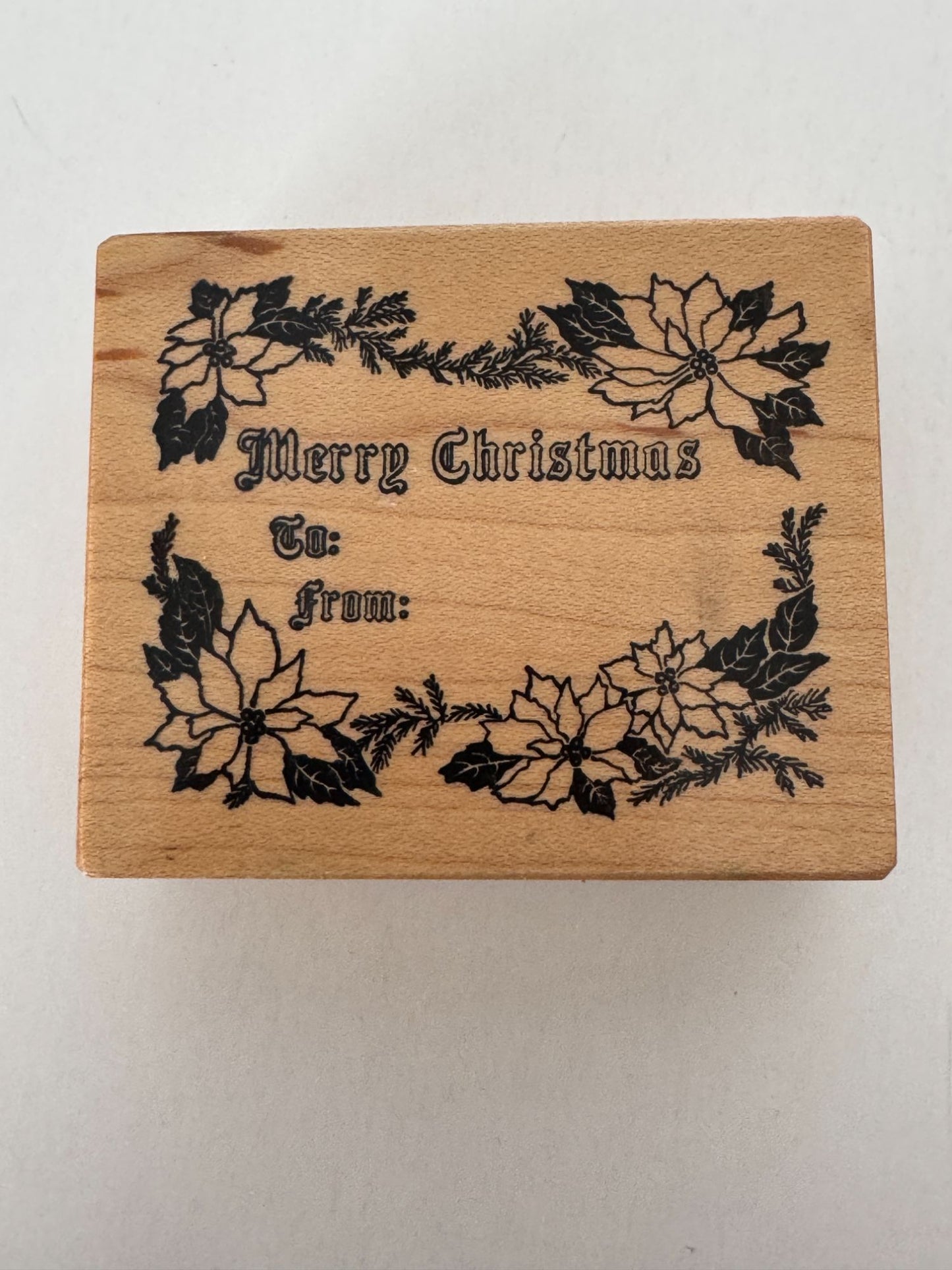 PSX Rubber Stamp To From Gift Tag Card Making Words Merry Christmas